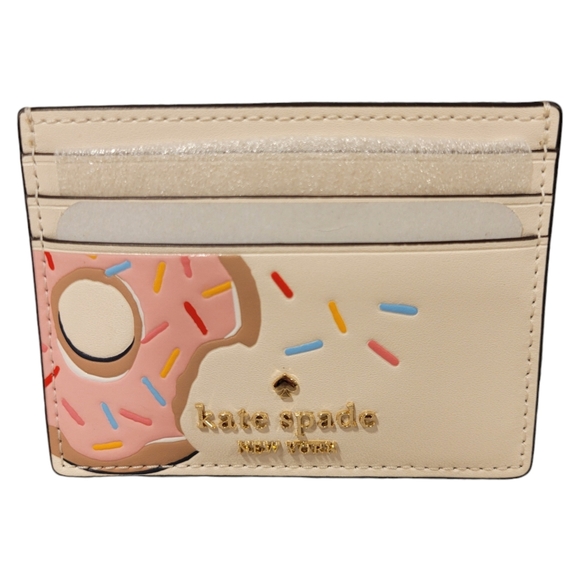 NWT | Kate Spade | Coffee Break Donut Small Slim Card Holder - Picture 1 of 6